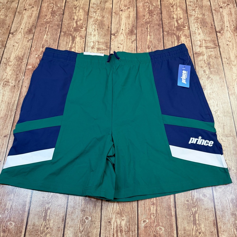 Prince Pickleball Shorts Mens XXL Green Colorblock Athletic Performance NWT